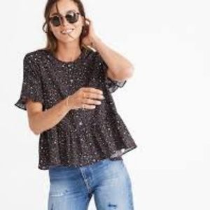 Studio Ruffle Hem Top in Starry Night